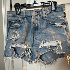 Distressed Denim Shorts